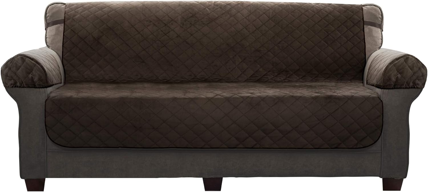 Zenna Home, Chocolate/Brown Protector: Waterproof Plush Sofa Furniture Cover (EFCPSNSBR)