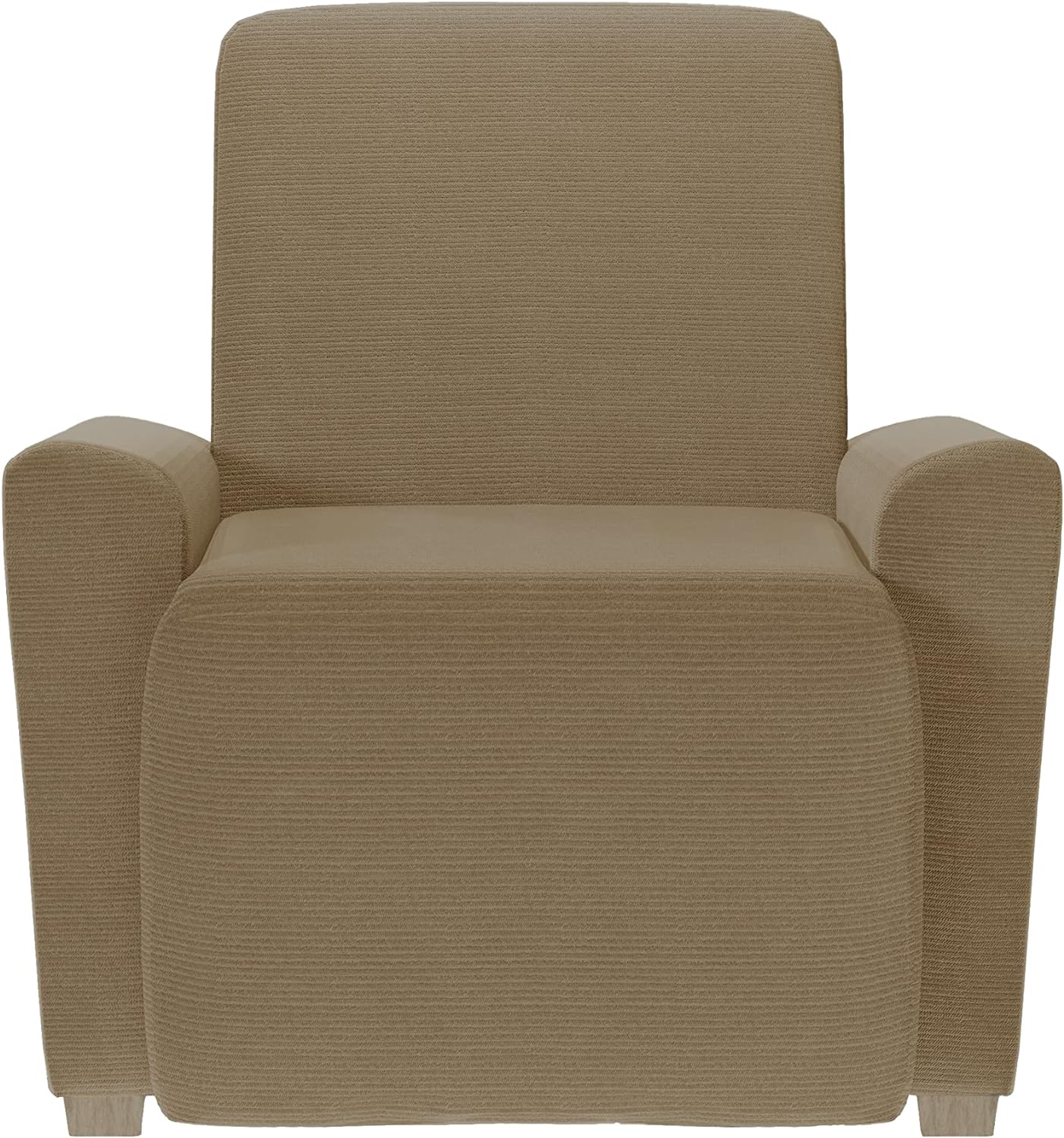 Zenna Home 4-Piece Chenille Stretch Recliner Slipcover, Mushroom/Brown