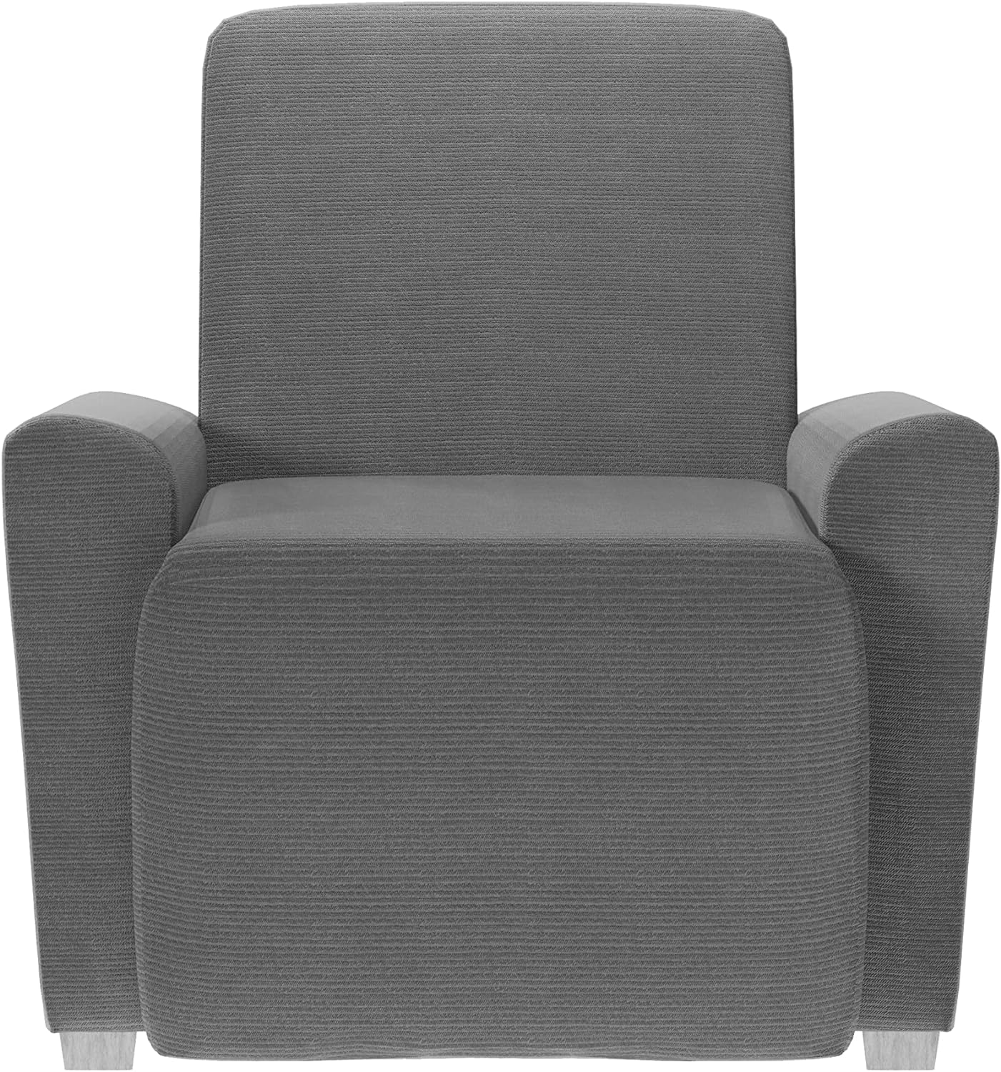 Zenna Home 4-Piece Chenille Stretch Recliner Slipcover, Satin Nickel/Silver