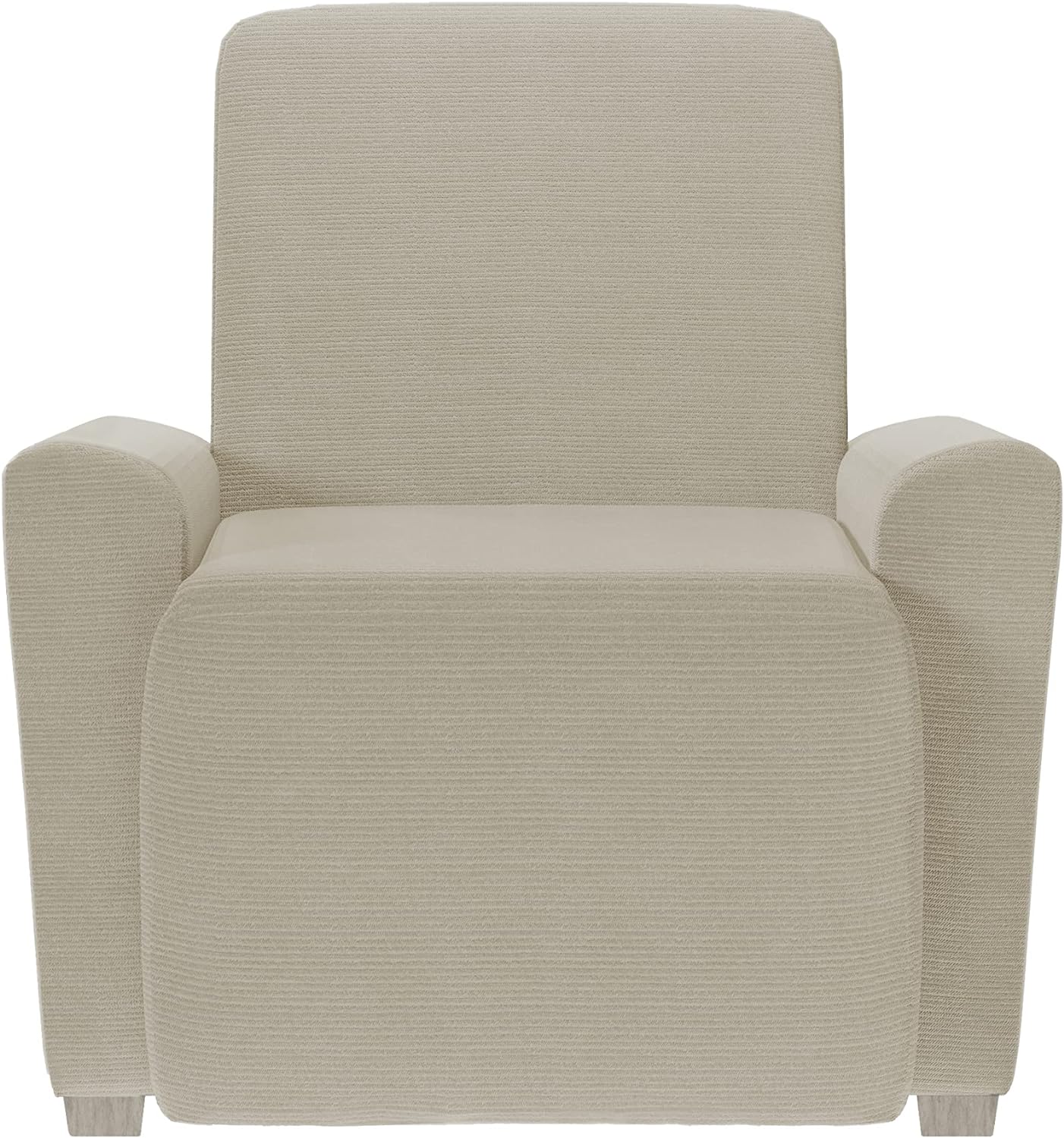 Zenna Home 4-Piece Chenille Stretch Recliner Slipcover, Ivory