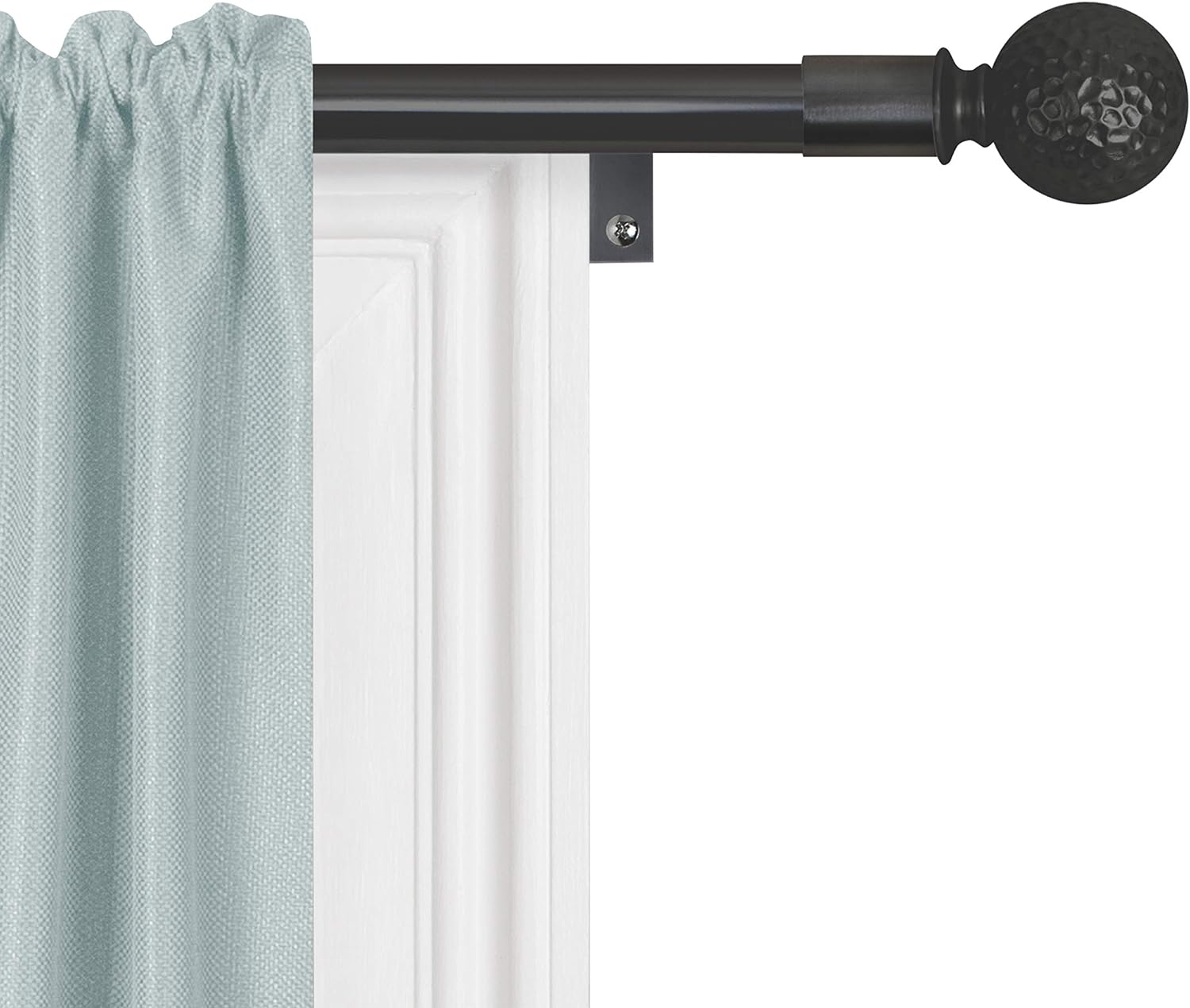 Zenna Home EDR12BKHB Easy Install Window Rods, 48 to 120 inches, Black