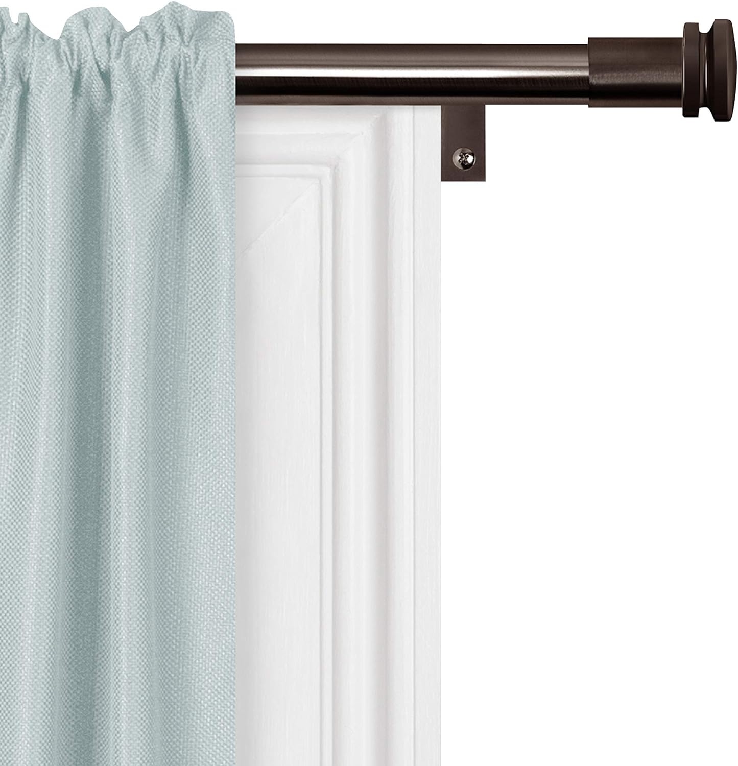 Zenna Home Easy Install Drapery Window Curtain Rod, No Measuring, 18 - 48, Decorative Cap Finials, Oil Rubbed Bronze