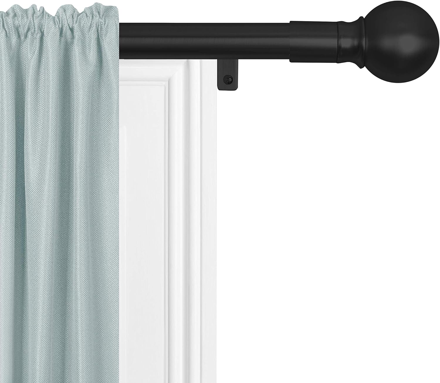 Zenna Home Easy Install Window Rods, 18 to 48 Inches, Black