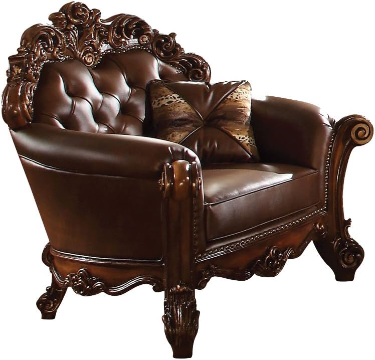 ACME Vendome Chair w/1 pillow - - Cherry PU