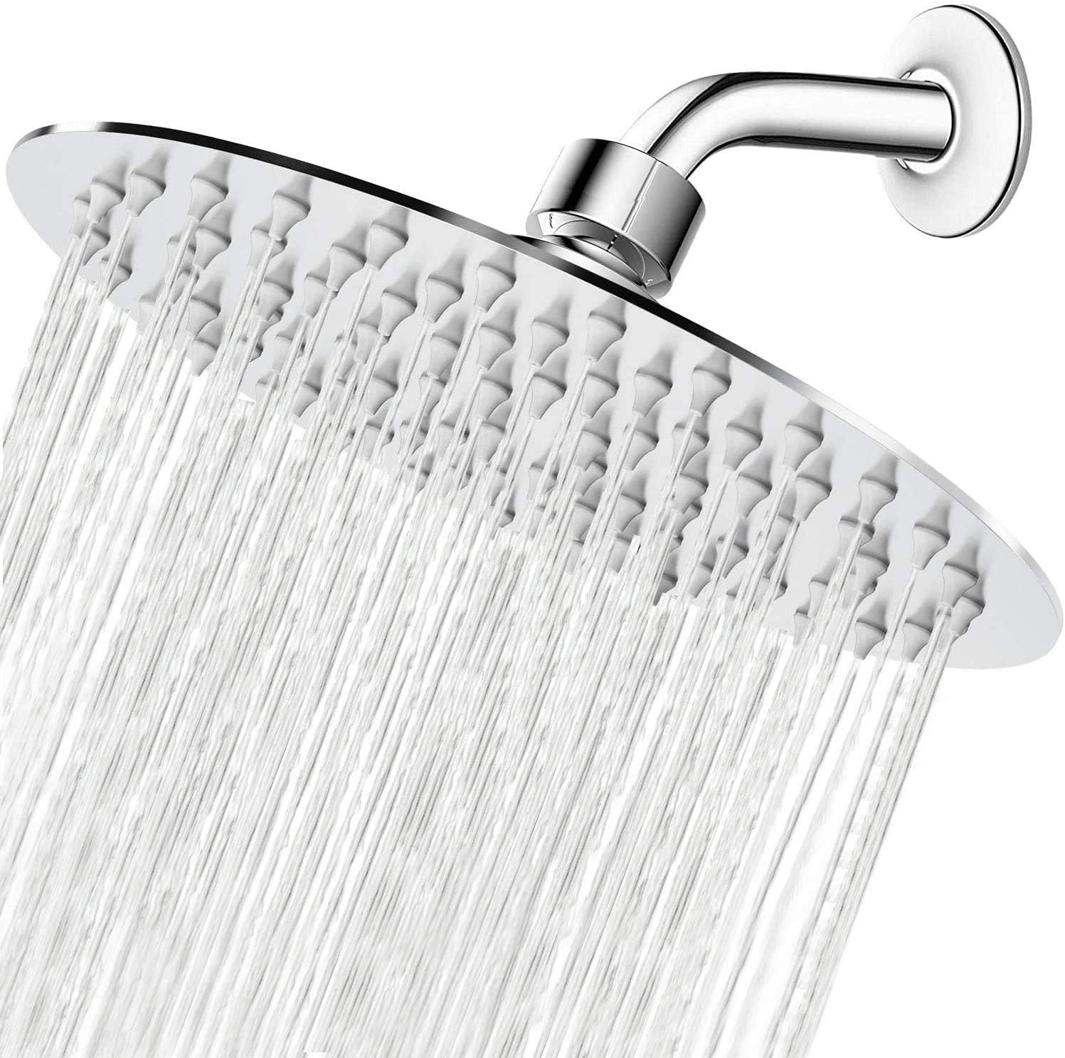 Simple, inexpensive and functional shower head. I like that the openings are rubber to help avoid build up and maintain the water pressure.