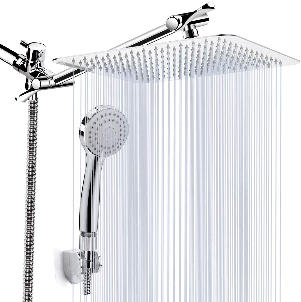 I purchased the Kaqinu Shower Head and I am absolutely thrilled with my purchase. This 8-inch high-pressure rainfall shower head combined with a handheld showerhead, and an 11-inch extension arm is a game-changer in my daily shower routine.**Design and Build Quality:**The shower head is not only sleek and modern in design but also built with high-quality materials. The chrome finish gives it a polished look that instantly elevates the appearance of my bathroom. The 11-inch extension arm is sturd