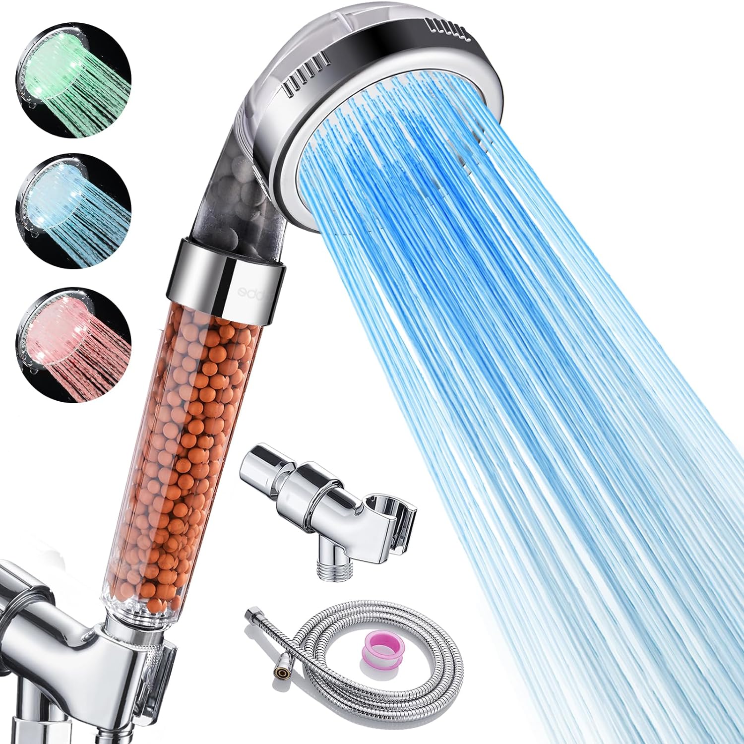 I recently purchased the LED shower head, and I'm thrilled with the results! The vibrant LED lights create a mesmerizing water display, turning my shower into a relaxing oasis. The installation was a breeze, and the water pressure is fantastic. The color changes with temperature add a cool touch, making it both functional and visually appealing. Overall, a great addition to my bathroom C highly recommend!