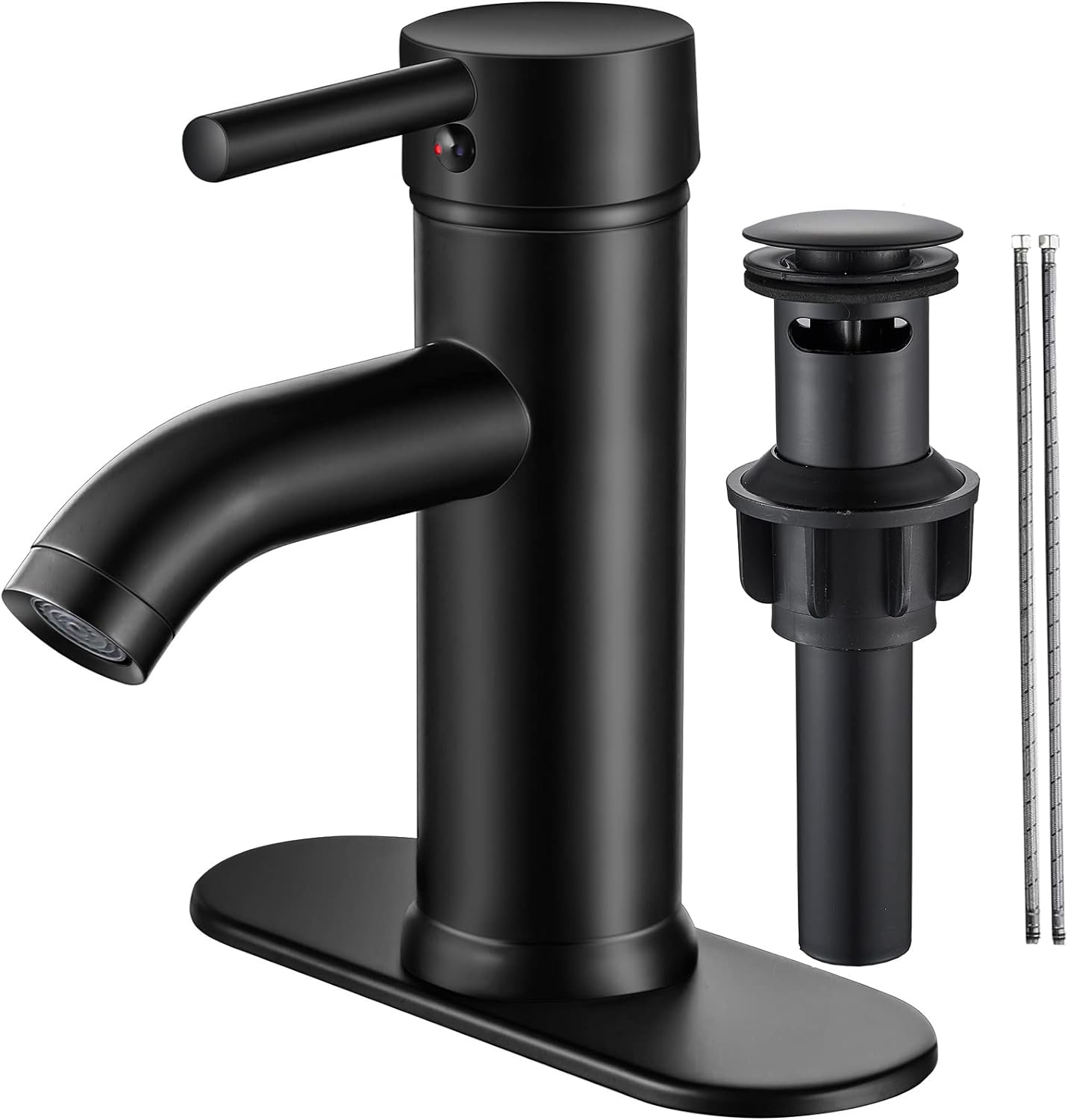 Great price and easy to install (my husband did it) We have a three whole sink but this one worked well. We changed from a silver faucet to this black one and the difference is huge! It looks so nice.