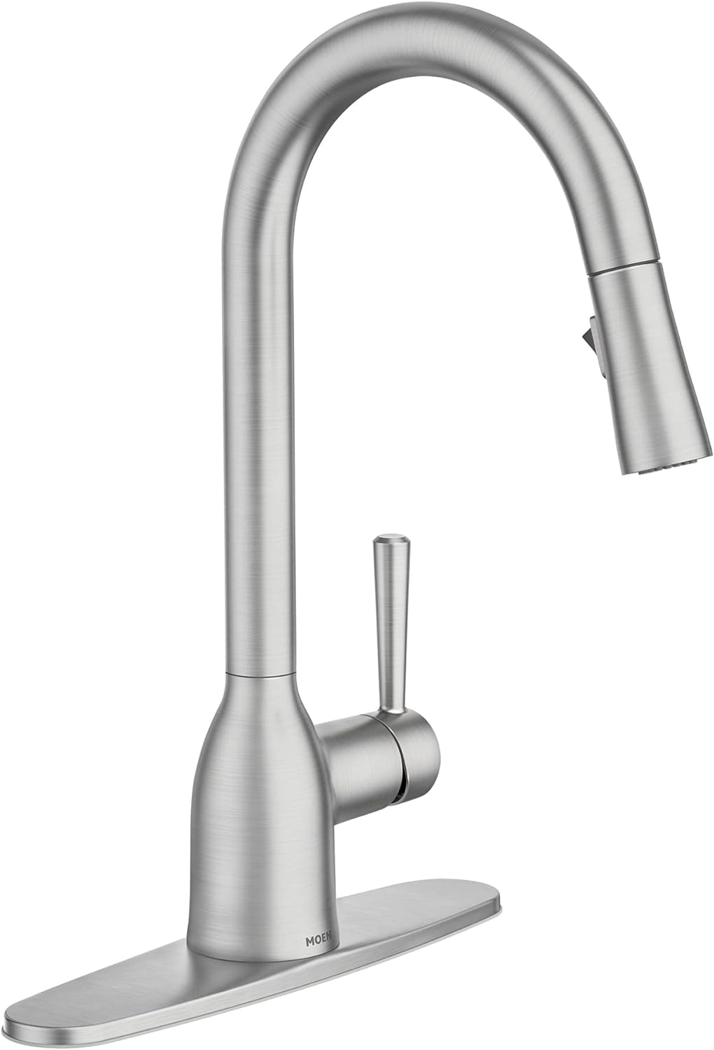Moen Adler 87233SRS Spot Resist Stainless Zinc Pull Down Kitchen Faucet with Power Clean, Button, and Retractable Wand, ADA Compliant, Classic Style, Fashion-forward, Built to Last