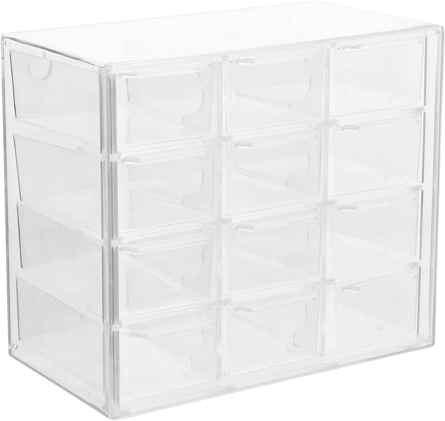 Zerodeko Clear Desk Organizer with 9 Removable Drawers Desktop Drawer Craft Storage Jewelry Storage Case Mini Office Supplies