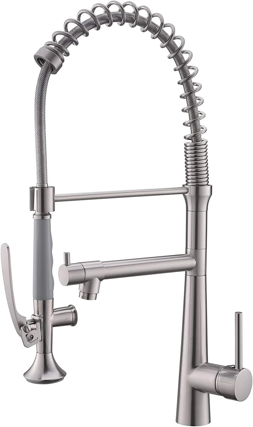 Kitchen Faucet with Pull Down Sprayer - AIMADI Commercial Stainless Steel Kitchen Sink Faucets with Sprayer,Brushed Nickel