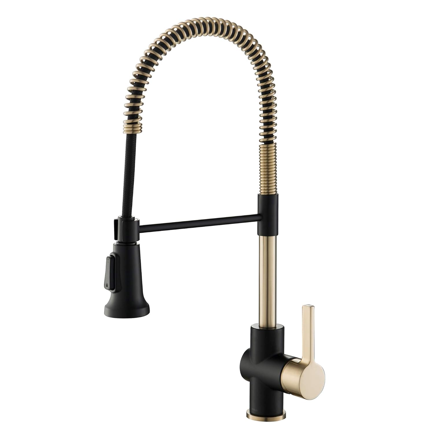 Kraus KPF-1690BGMB Britt Pre-Rinse/Commercial Kitchen Faucet with Dual Function Sprayhead in All-Brite Finish, Brushed Gold/Matte Black