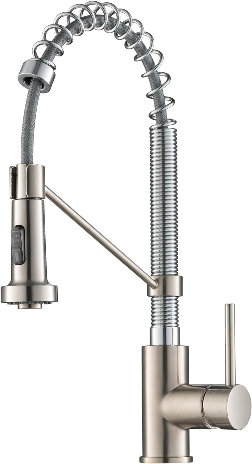 Kraus KPF-1610SFSCH Bolden 18-Inch Commercial Kitchen Faucet with Dual Function Pull-Down Sprayhead in All-Brite Finish, Spot Free Stainless Steel/Chrome