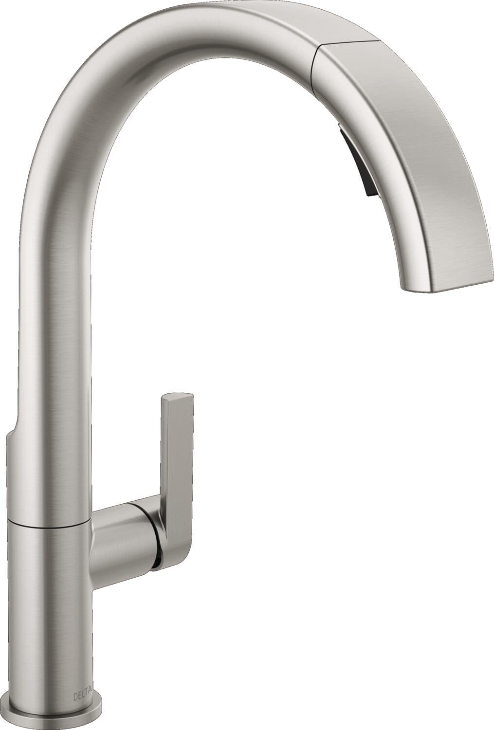 I splurged and bought this faucet because I liked the high-arc shaped and wanted a faucet with a pull down sprayer. This works well. It has two settings: aerated stream or spray. You press a button to switch between the two settings. I have it set on aerated stream and rarely use the spray.It is very easy to pull down the sprayer to spray certain areas of the sink. The pull down hose is a good length.Intuitive to use and not awkward to use.The water pressure is strong. You can adjust the amount 