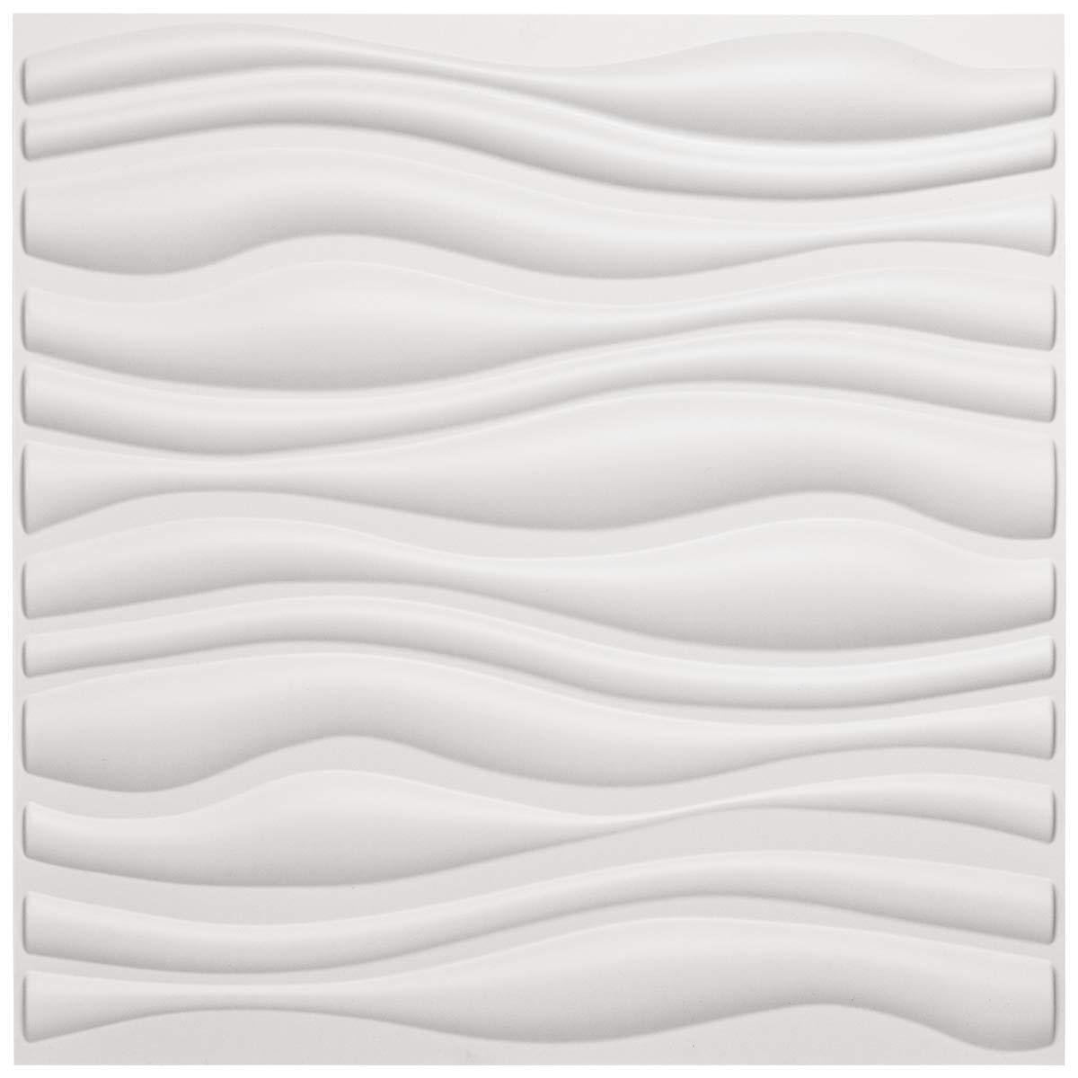 Art3d PVC Wave Board Textured 3D Wall Panels, White, 19.7