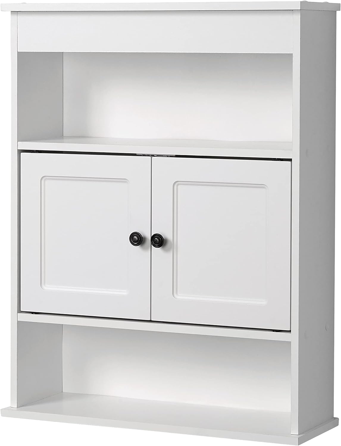 Zenna Home Bathroom Wall Cabinet, with 2 Doors and 3 Shelves, White