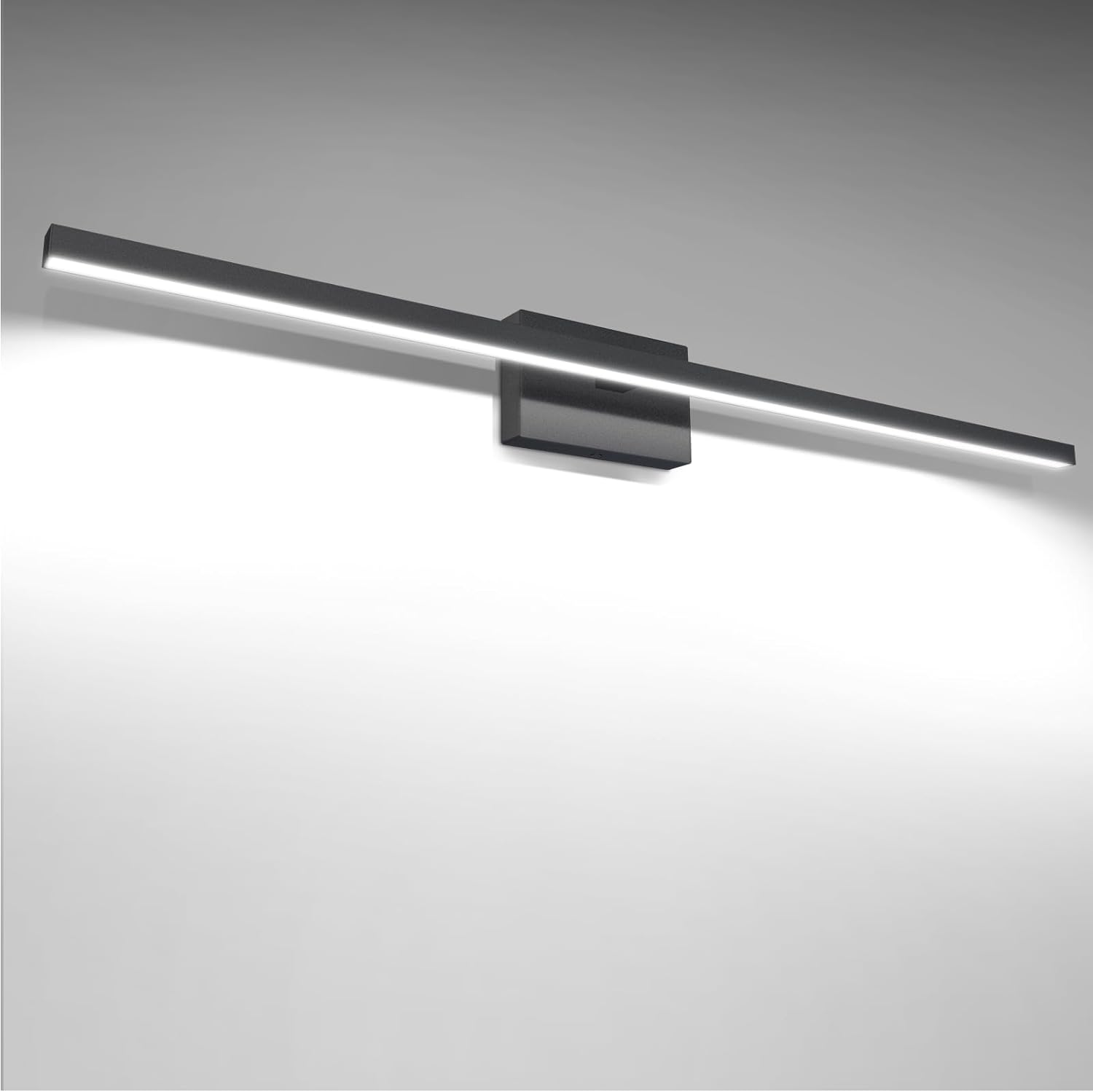 VOLISUN Modern Bathroom Vanity Light 39.4 inch, 24W Dimmable 5CCT Led Bathroom Light Fixture Over Mirror, Black Bar Vanity Light for Bathroom Mirror Cabinets Bedroom-ETL Certificated