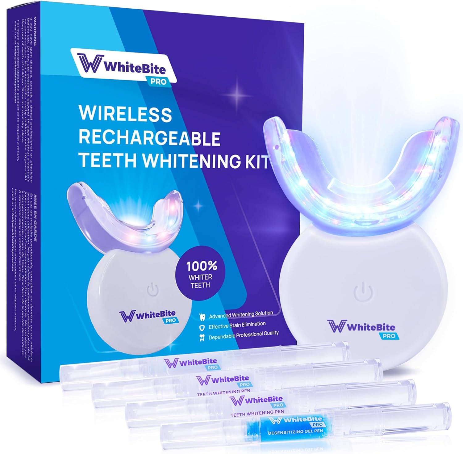 Teeth Whitening Kit Pen Gel: 32X LED Light with Hydrogen Carbamide Peroxide for Sensitive Teeth - Professional Tooth Whitener Dental Tools with Mouth Tray for Achieving a Bright White Smile