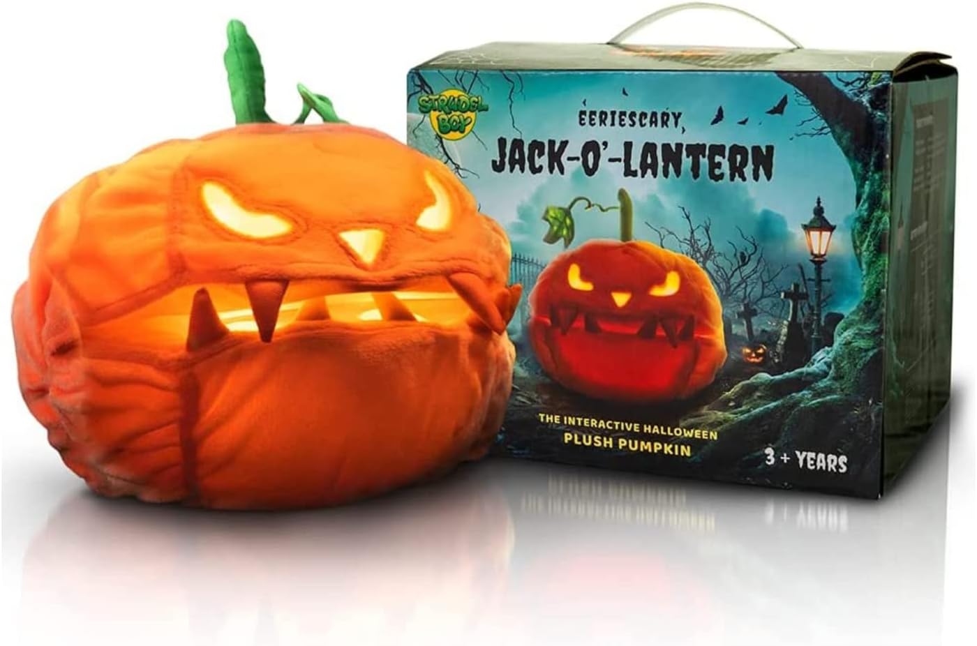 Eeriescary Jack-O-Lantern, Talking Pumpkins, Talking Halloween Animatronics, Pumpkin Plush Toy, Light-Up Halloween Decor, Battery Operated, Halloween Talking Pumpkin