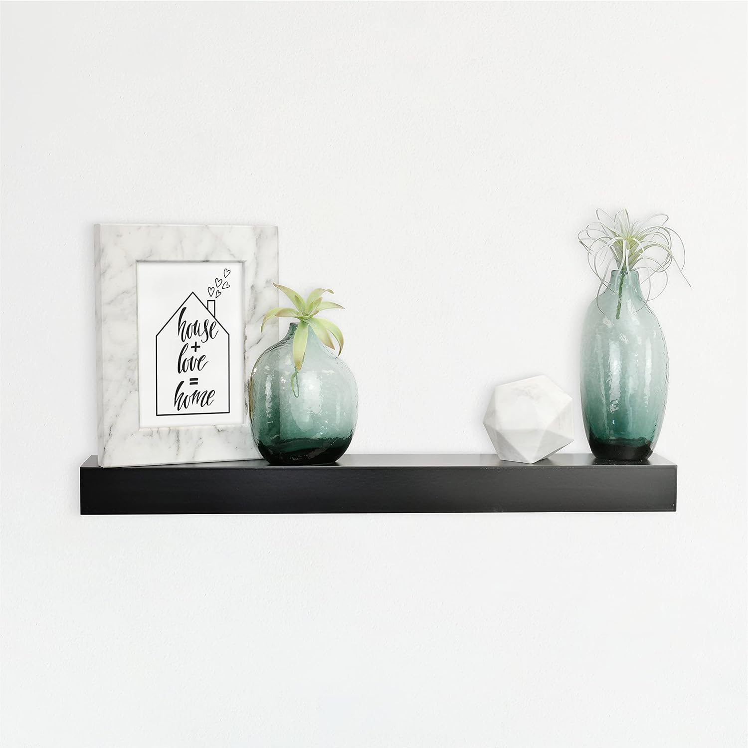 MCS Floating Shelf, Room Decor Wooden Shelf, Black, 24 x 4 Inch