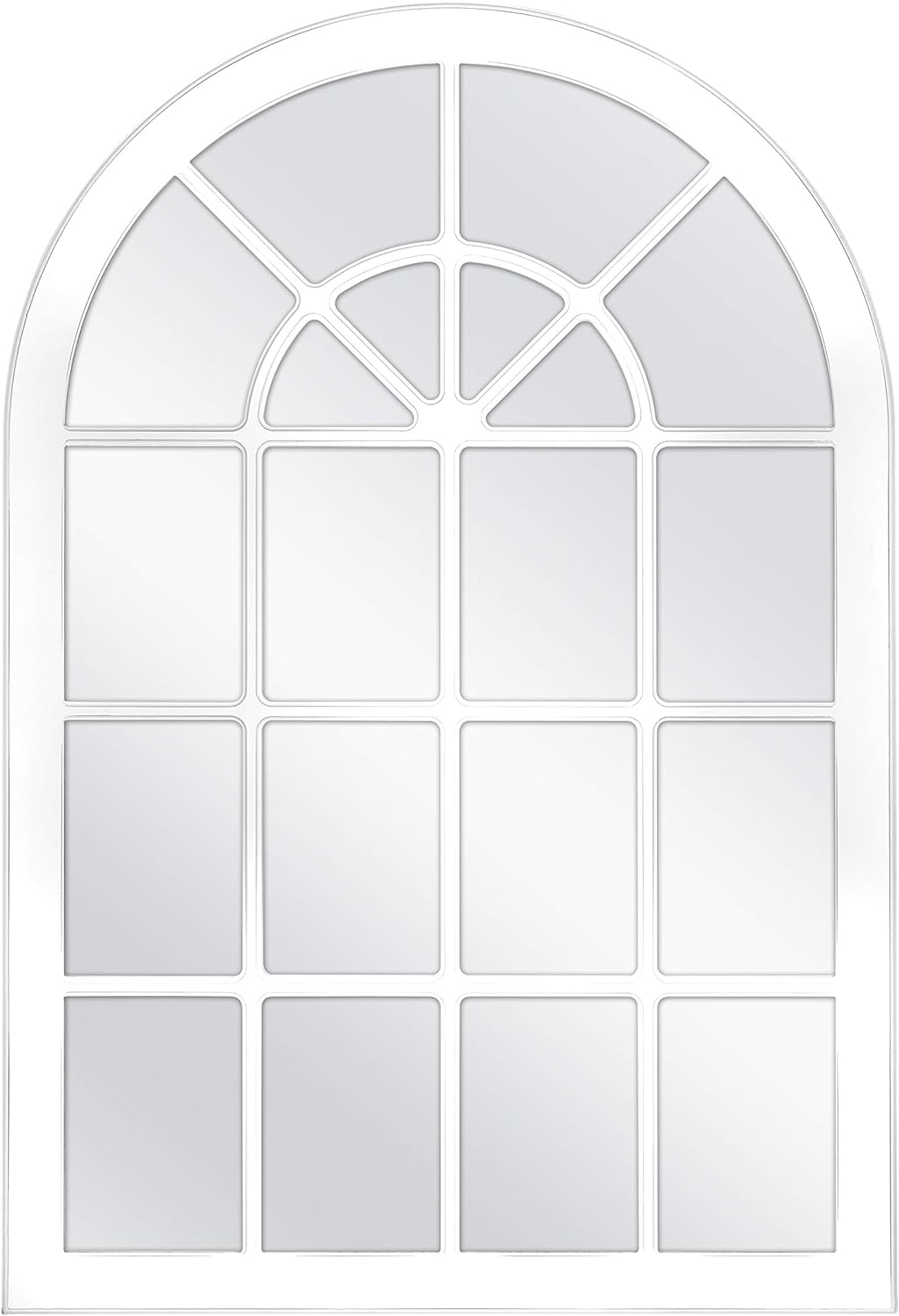 MCS Countryside Arched Windowpane Wall Mirror, White 30 x 44 in