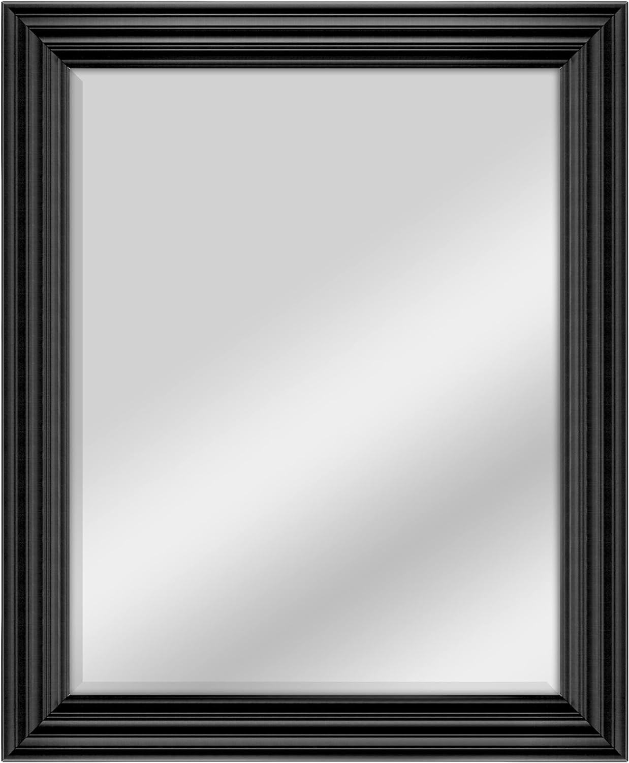 MCS 47695 Ridged Wall Mirror, 28 by 34-Inch, Brushed Black