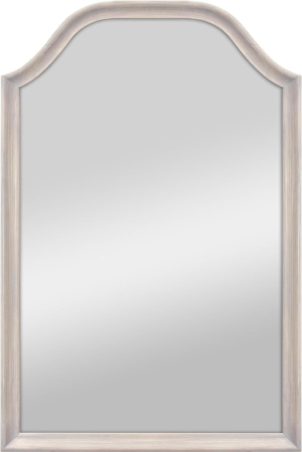 MCS Master & Co. Wood Arched Wall Mirror, Minimalist Decor Rectangle Mirror with Arched Top for Entryway, Bedroom, or Bathroom, 20 Inch x 30 Inch, Gray Wood Grain