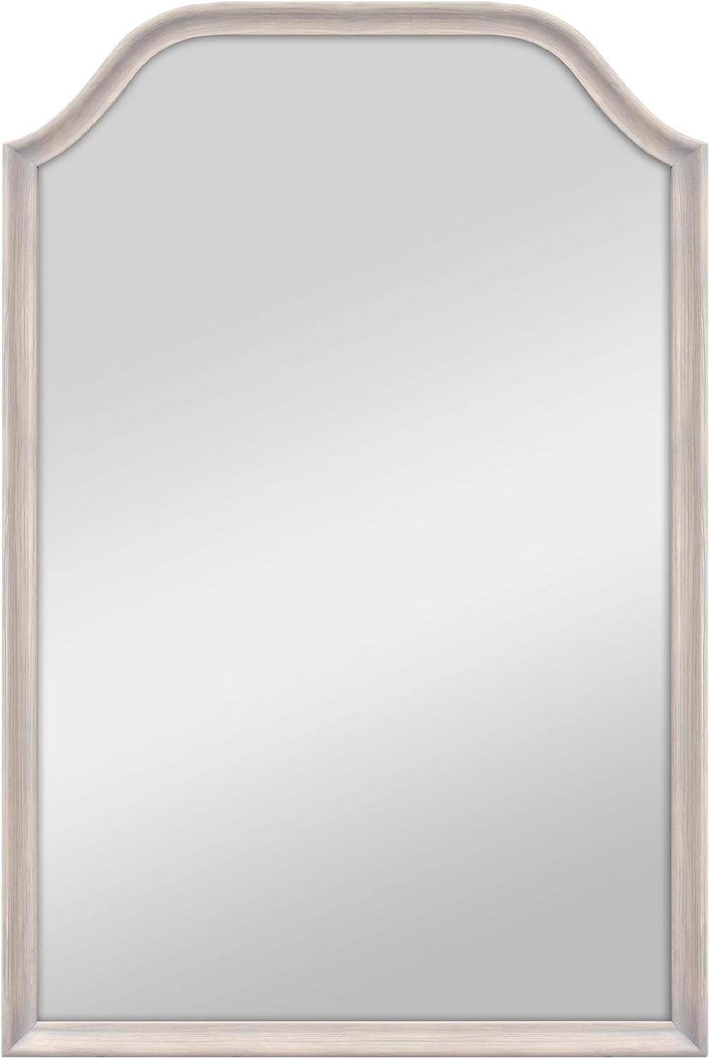 MCS Master & Co. Wood Arched Wall Mirror, Minimalist Decor Rectangle Mirror with Arched Top for Entryway, Bedroom, or Bathroom, 24 Inch x 36 Inch, Gray Wood Grain