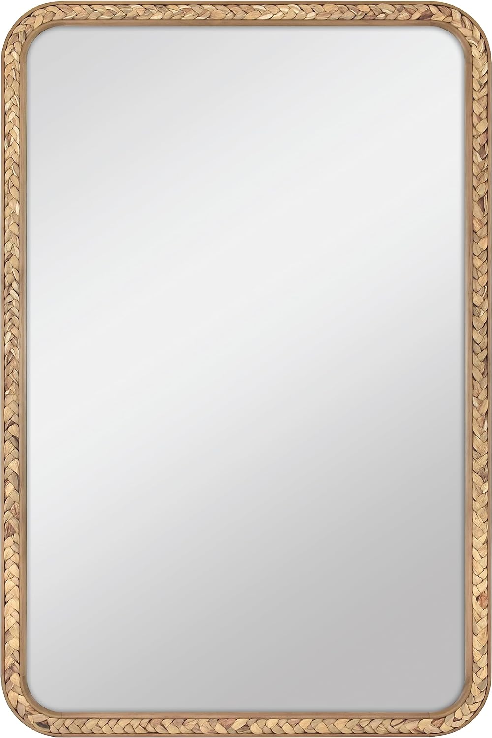 MCS Natural Wood Seagrass Wall Mirror, 24 x 36 Inch, Natural Wood Grain