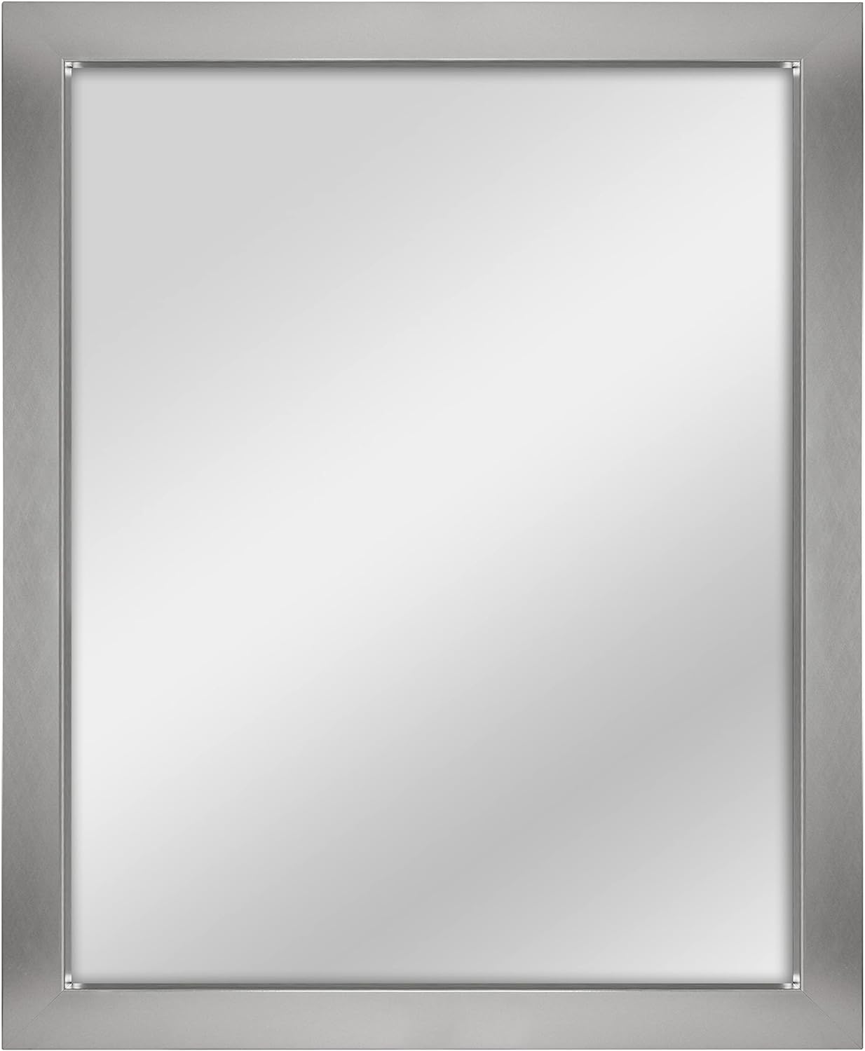 MCS Thin Gallery Large Wall Mirror, Modern Rectangle Mirror Home Decor for Living Room, Bedroom, or Bathroom, 27.4 by 33.4 Inch, Silver