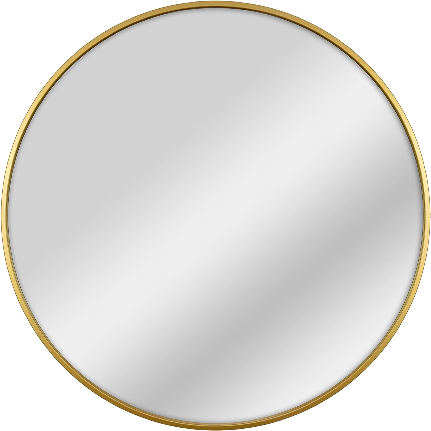 MCS Master & Co. Modern Metal Round Wall Mirror, Minimalist Home Decor Circle Mirror for Living Room, Bedroom, or Bathroom, 30 Inch, Brass