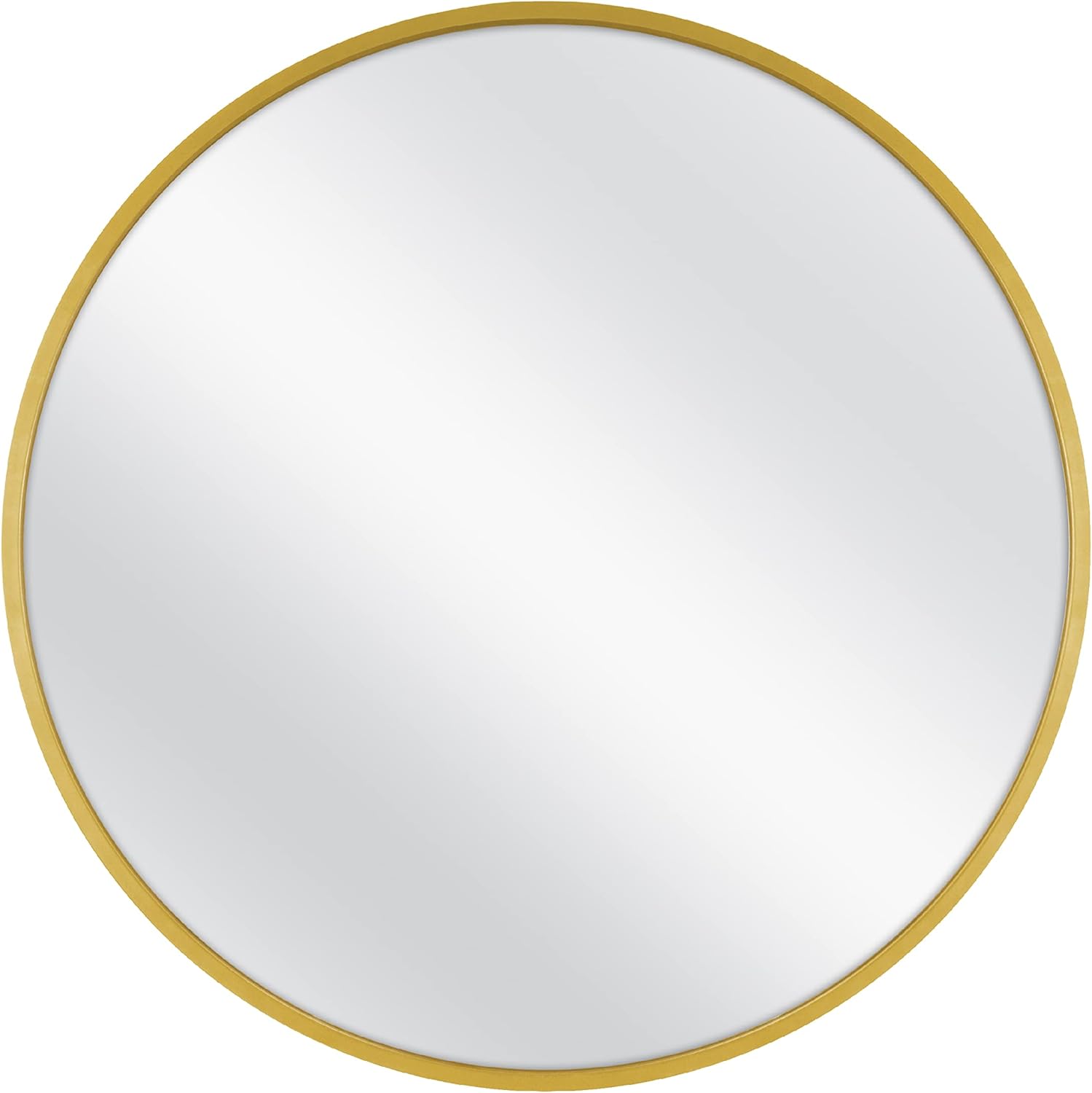 MCS Master & Co. Modern Metal Wall Mirror, 26 Inch Round, Brass