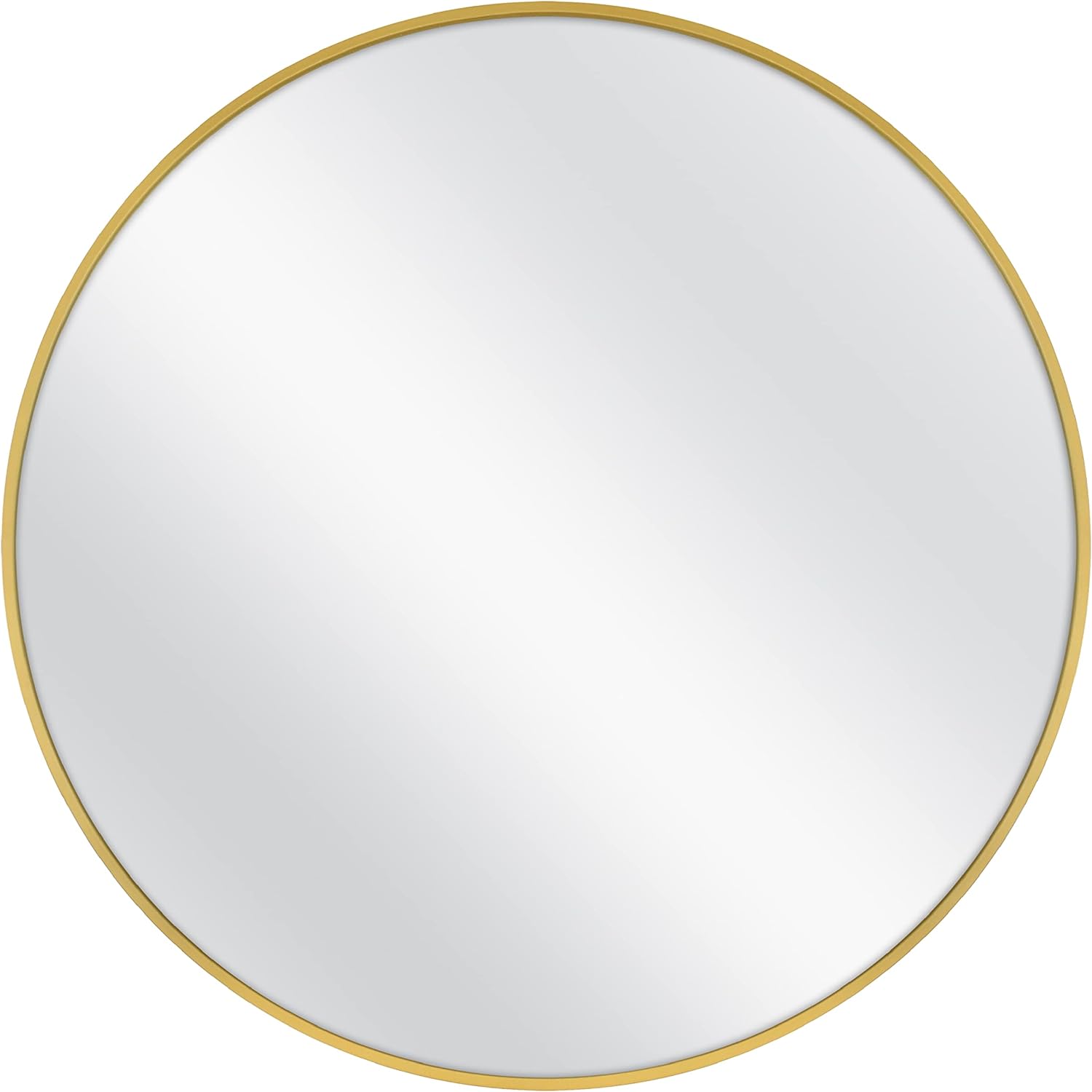 MCS Master & Co. Modern Metal Wall Mirror, 35.75 Inch Round, Brass