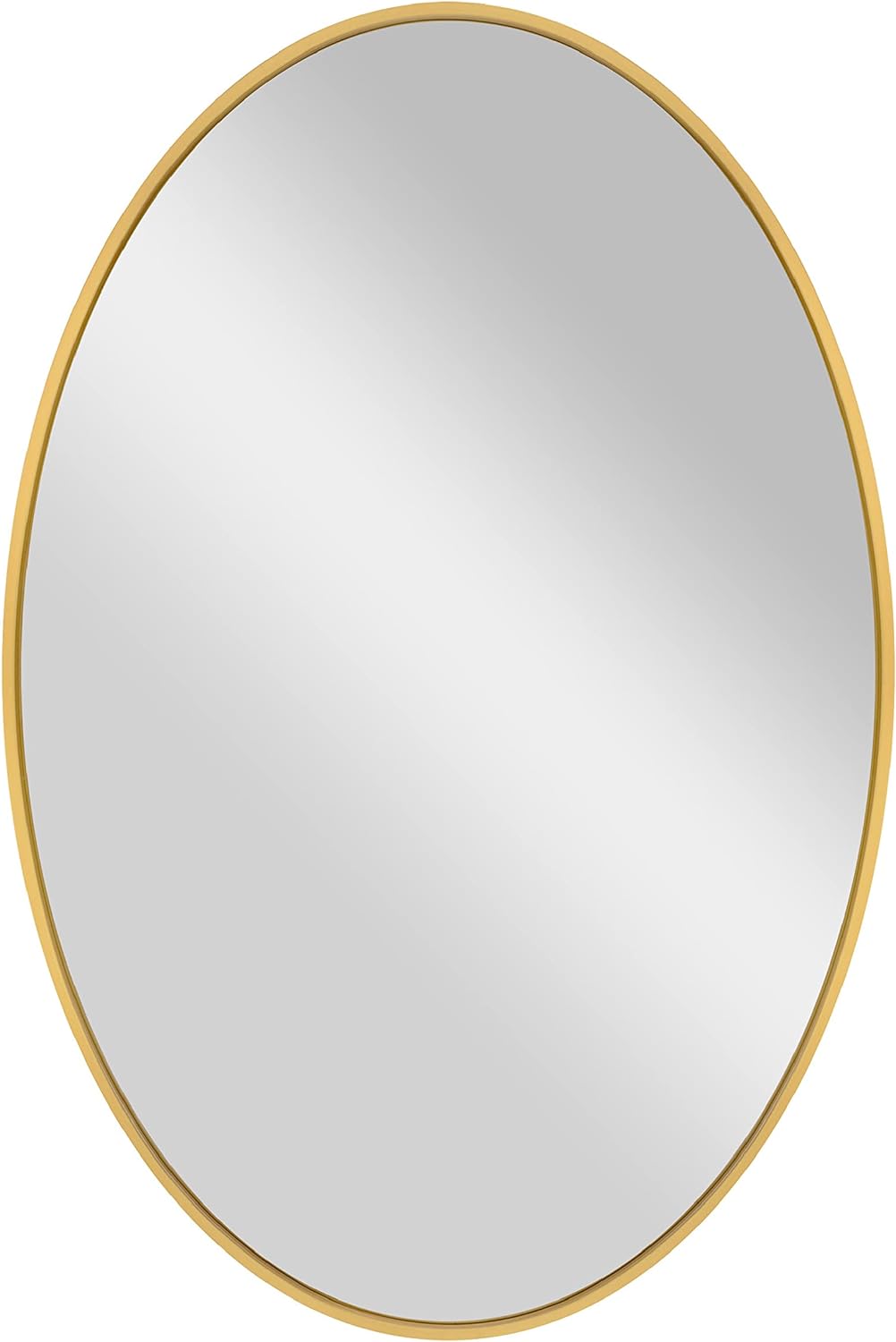 MCS Master & Co. Modern Metal Large Wall Mirror, Minimalist Home Decor Oval Mirror for Living Room, Bedroom, or Bathroom, 24 by 36 Inch, Brass