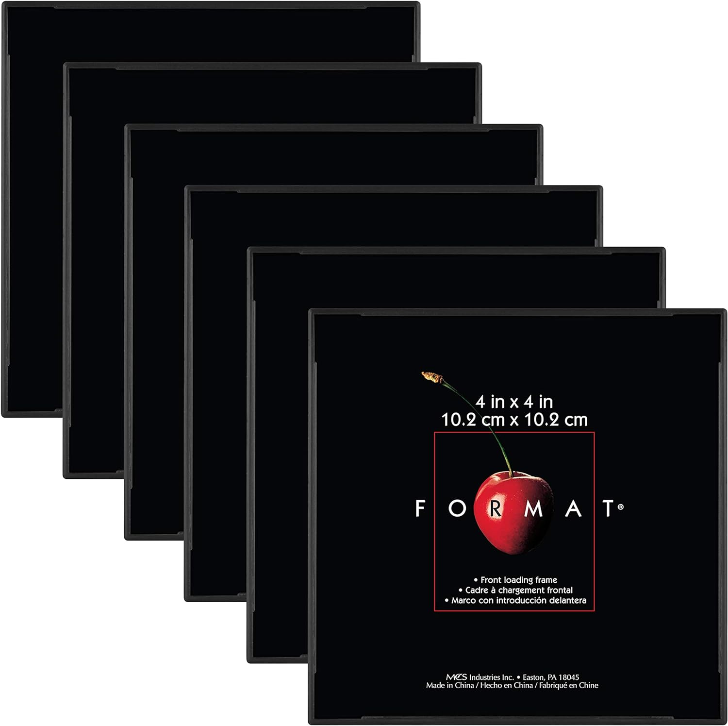 MCS Format Picture Frames, Gallery Wall Frames, Black, 4 x 4, 6-Pack