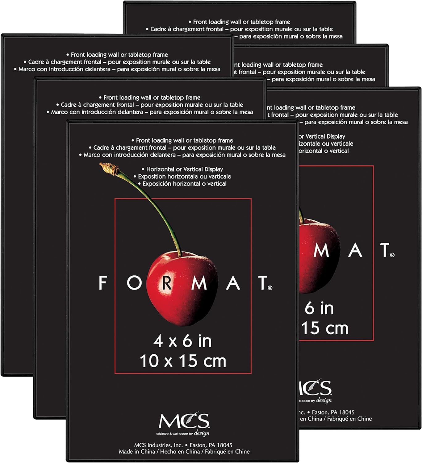 MCS Format Picture Frames, Gallery Wall Frames, Black, 4 x 6, 6-Pack