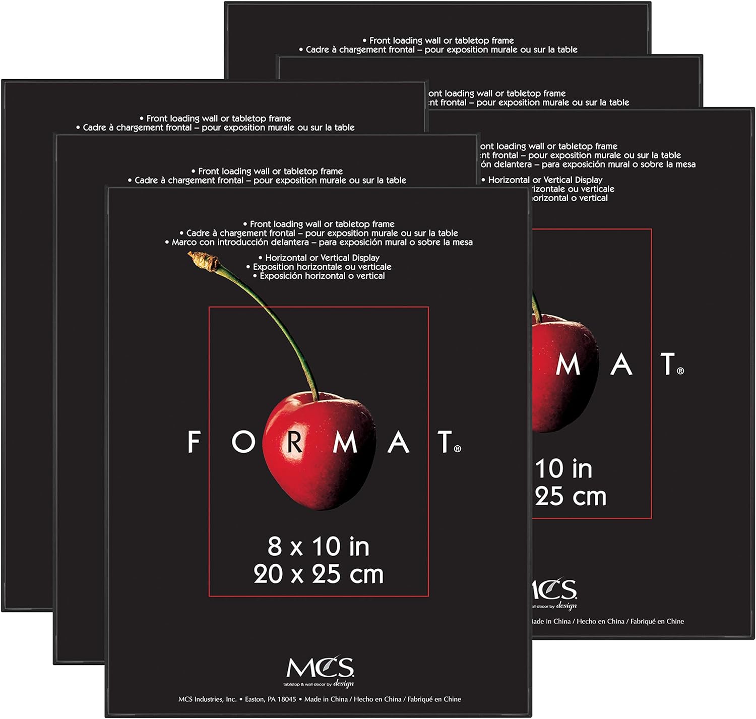 MCS Format Picture Frames, Gallery Wall Frames, Black, 8 x 10, 6-Pack