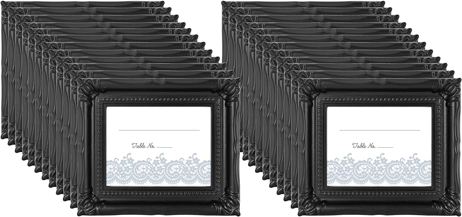 MCS Wedding Photo Frame/Placecard Holder, 24-Pack, Black (69039)