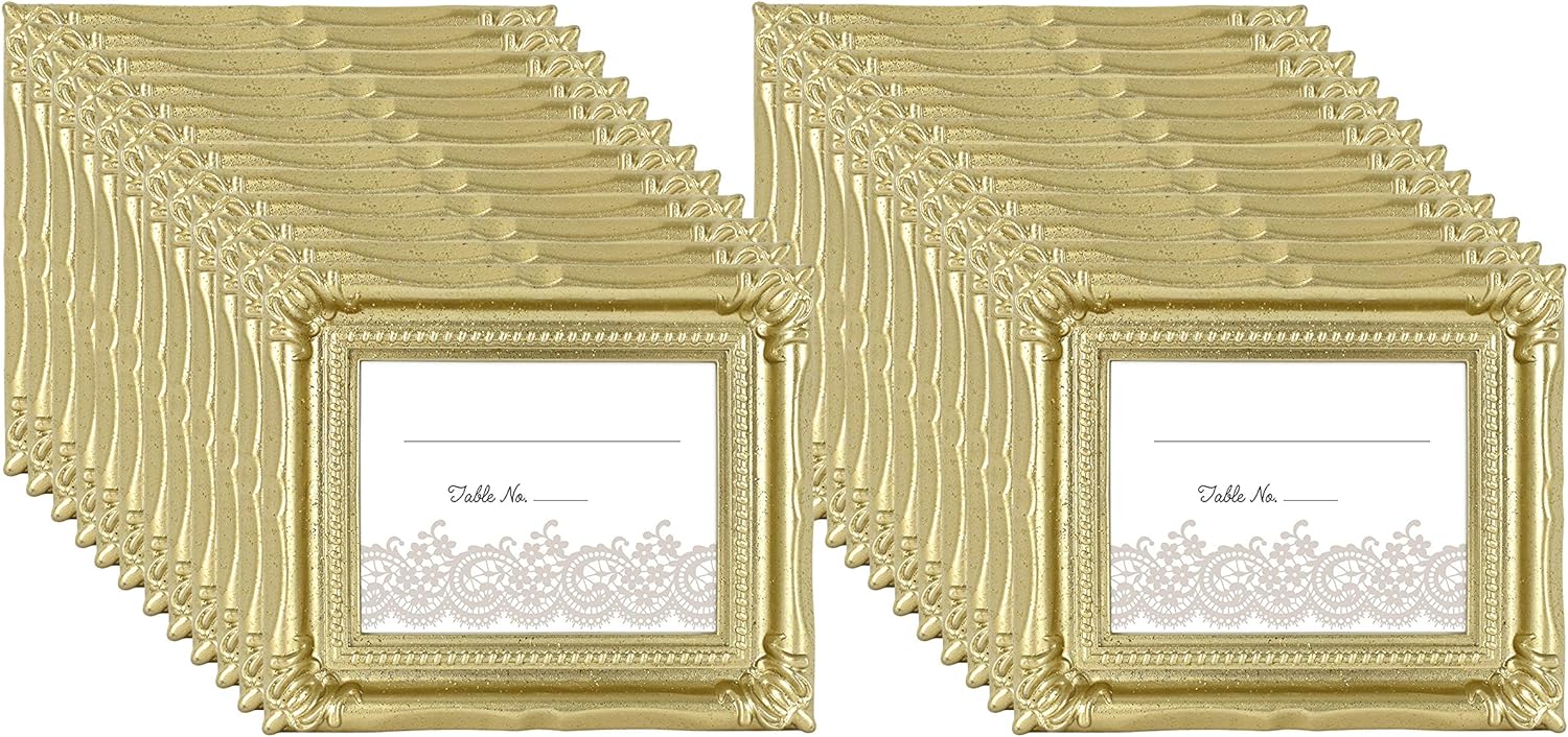 MCS Wedding Photo Frame/Placecard Holder, 69042, 24-Pack, Glitter Gold