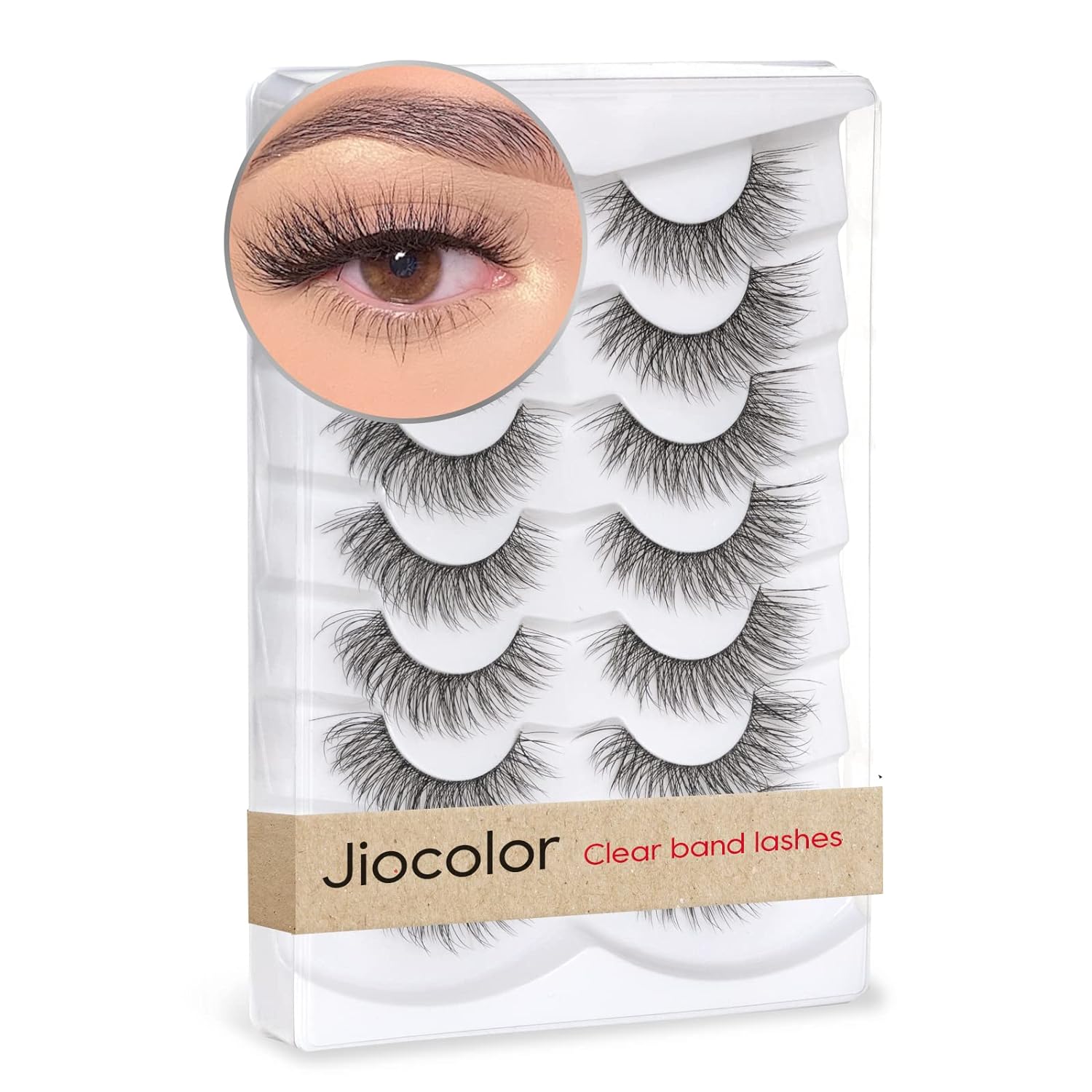 False Eyelashes Fluffy False Lashes Wispy Natural Lashes 3D Faux Mink Lashes 7 Pairs Jiocolor Volume Eye Lashes DJ-20