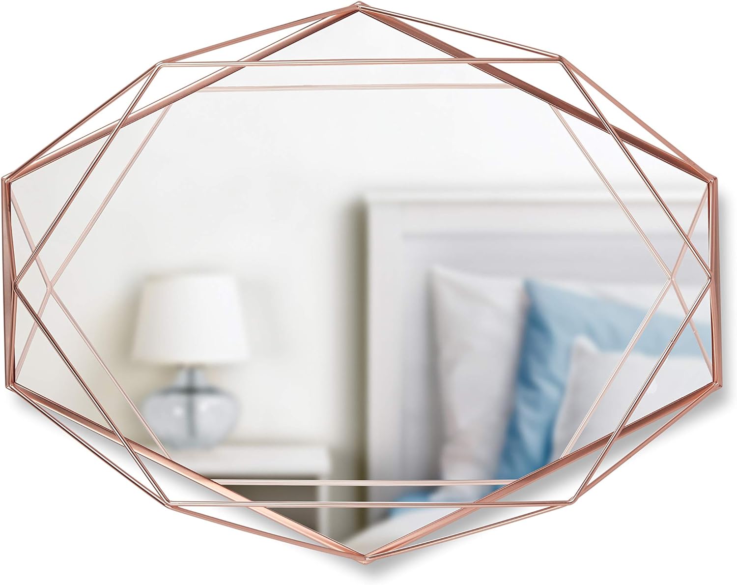 Umbra 358776-880 Prisma Modern Geometric Shaped Oval Mirror Wall Decor for Bedroom, Bathroom, Living, Dining Room, 22.5