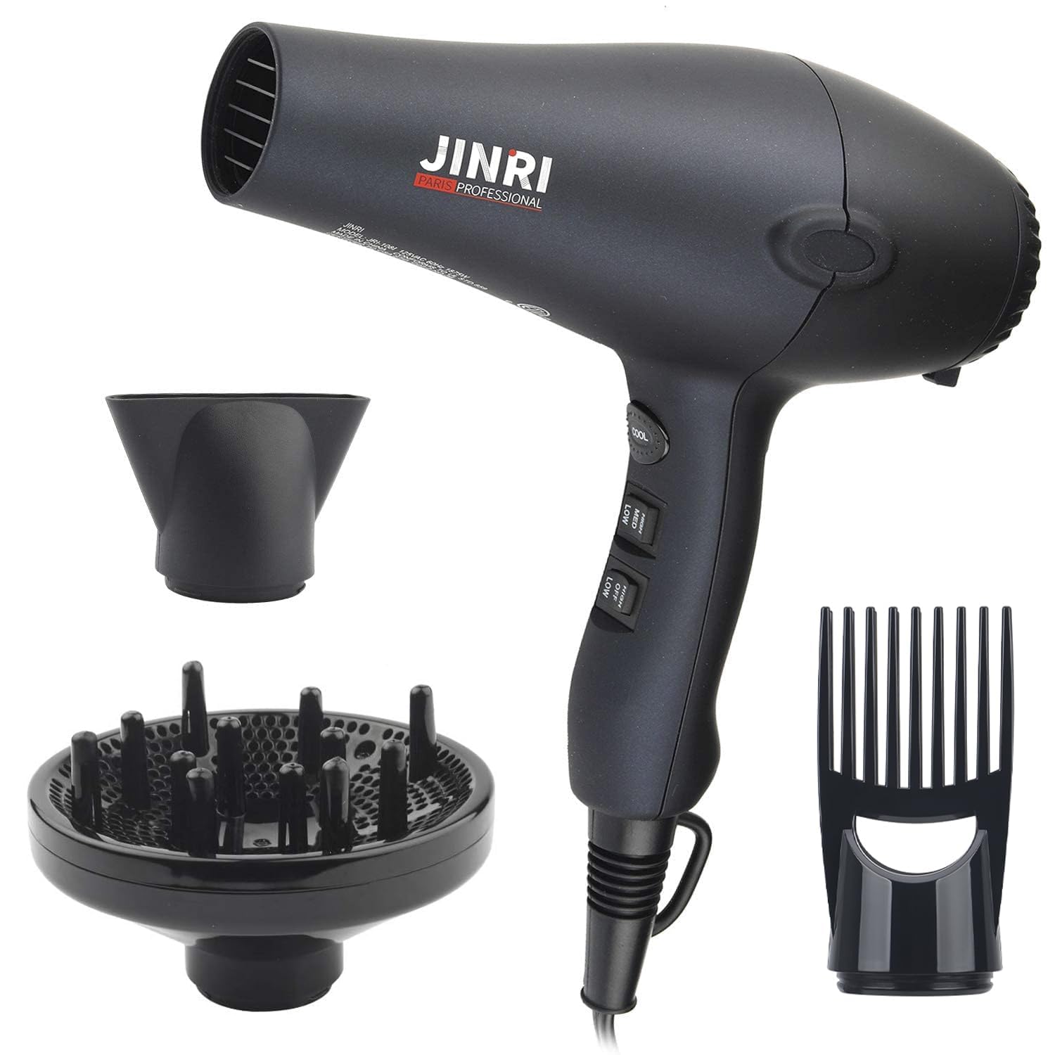 1875w Professional Tourmaline Hair Dryer,Negative Ionic Salon Hair Blow Dryer,DC Motor Light Weight Low Noise Hair Dryers with Diffuser,Concentrator