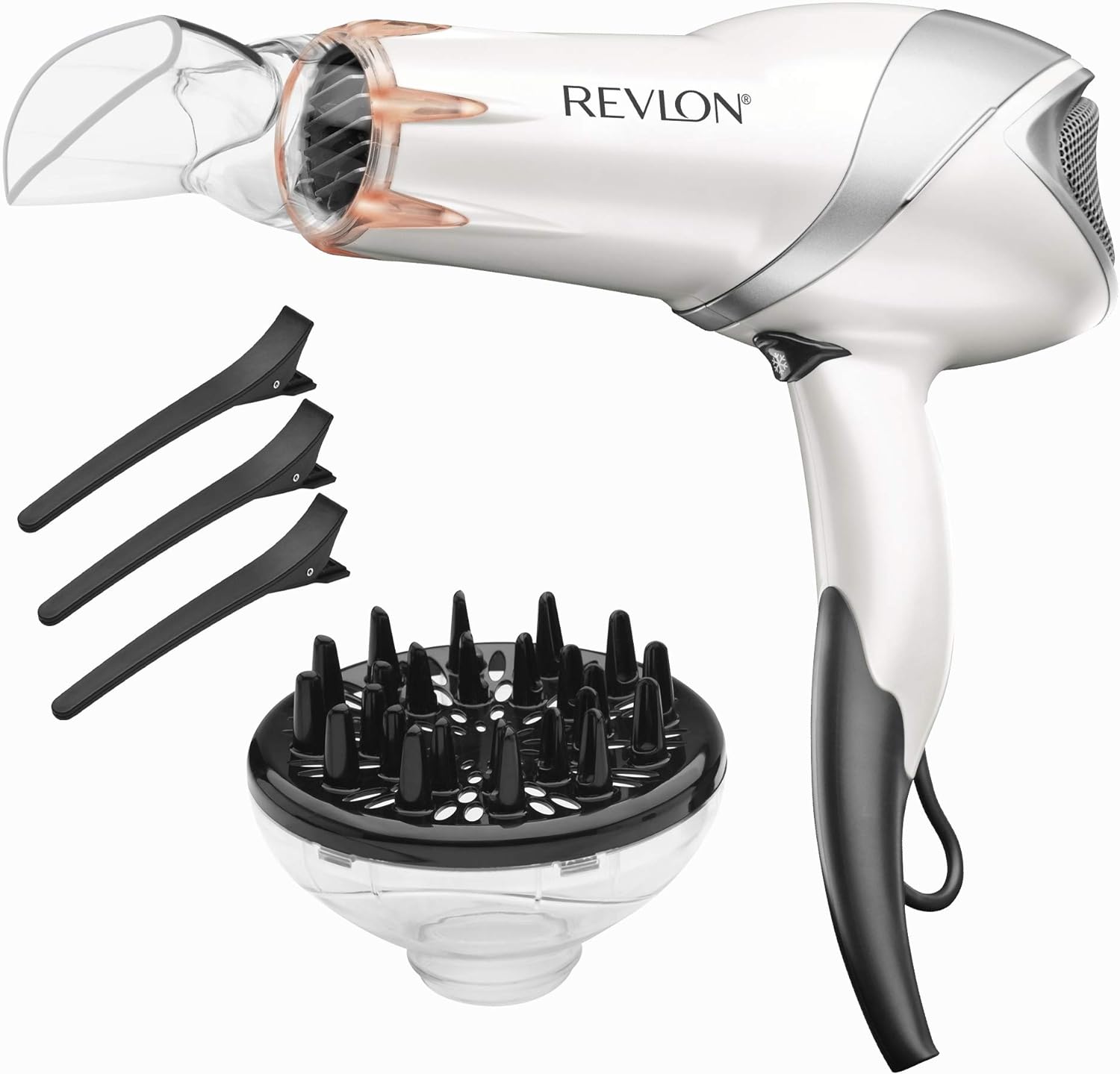 REVLON Infrared Hair Dryer | 1875 Watts of Maximum Shine, Softness and Control, (White)