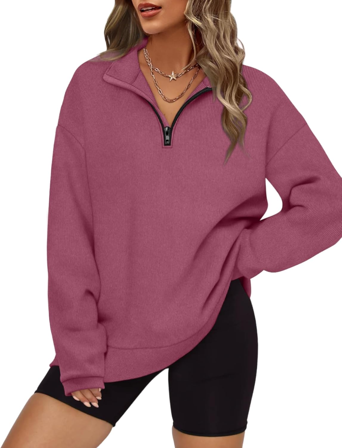 OFEEFAN Womens Casual Sweatshirts Henley Button Up Long Sleeve Tunic Tops