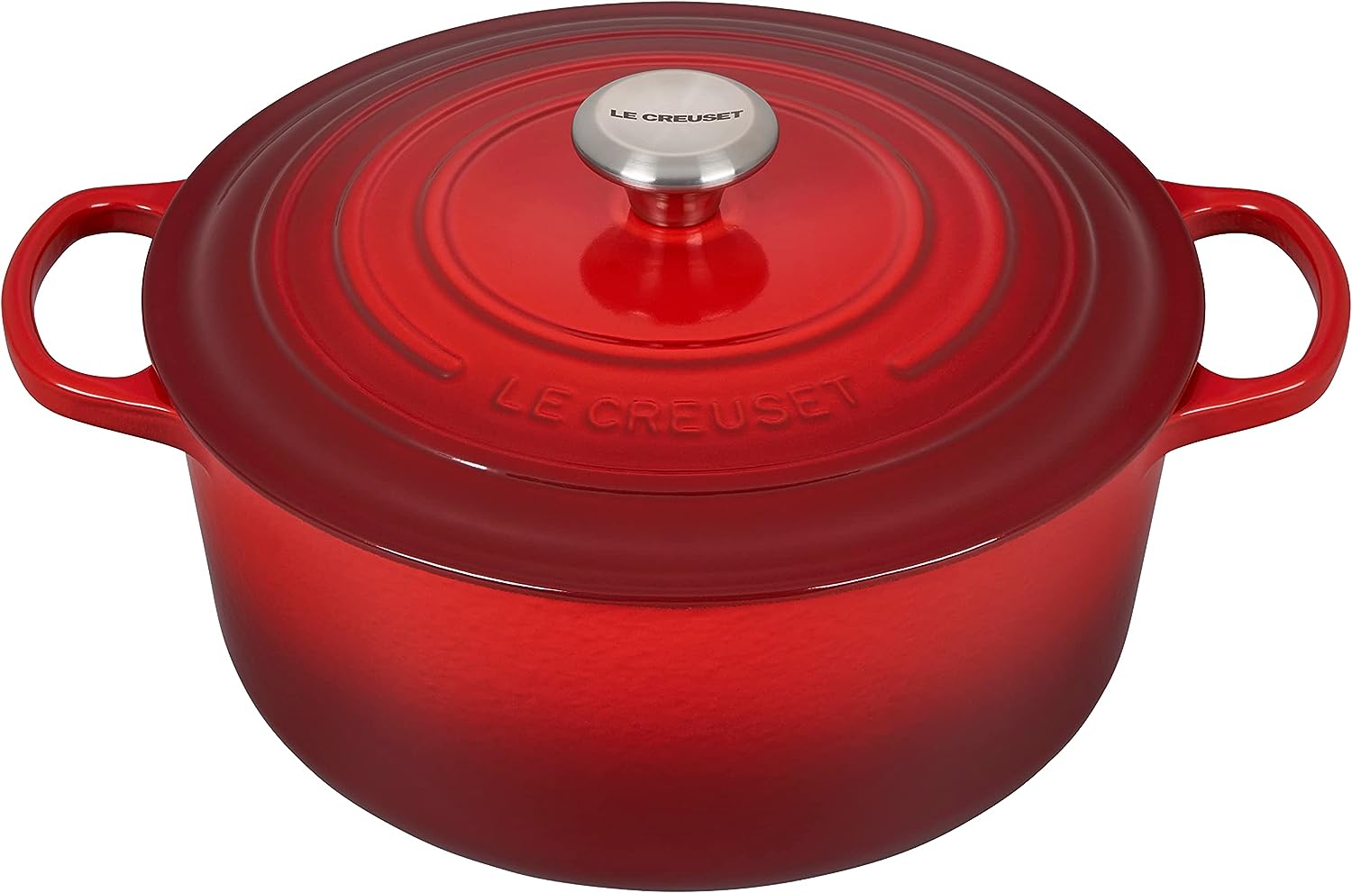 Le Creuset Enameled Cast Iron Signature Round Dutch Oven, 7.25 qt., Cerise