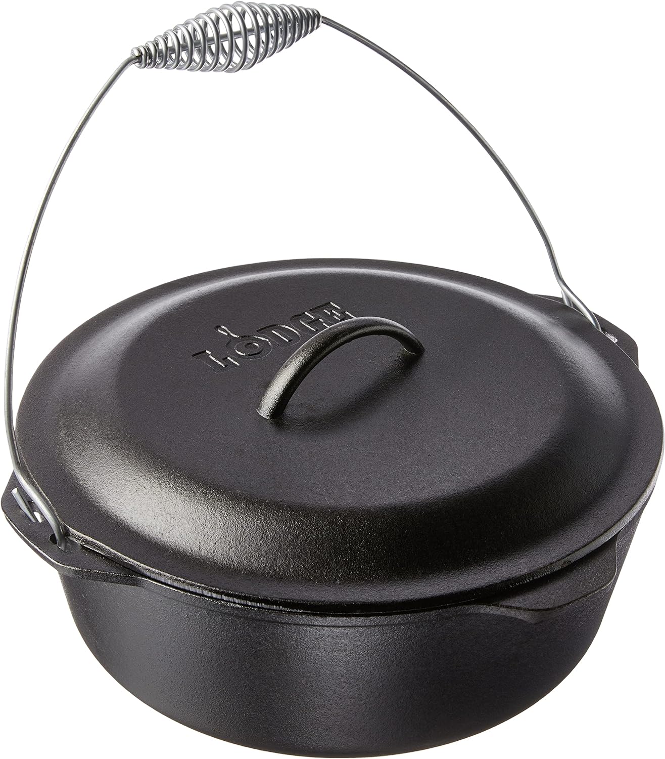 Lodge L12DO3 Cast Iron Dutch Oven with Iron Cover, Pre-Seasoned, 9-Quart, Black