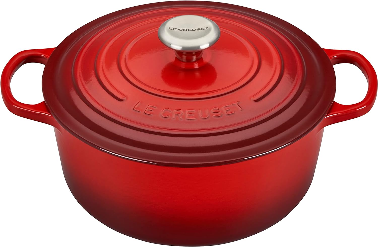 Le Creuset Enameled Cast Iron Signature Round Dutch Oven, 5.5 qt., Cerise