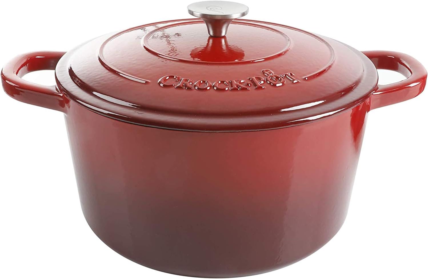 Crock-Pot Artisan Round Enameled Cast Iron Dutch Oven, 3-Quart, Gradient Red