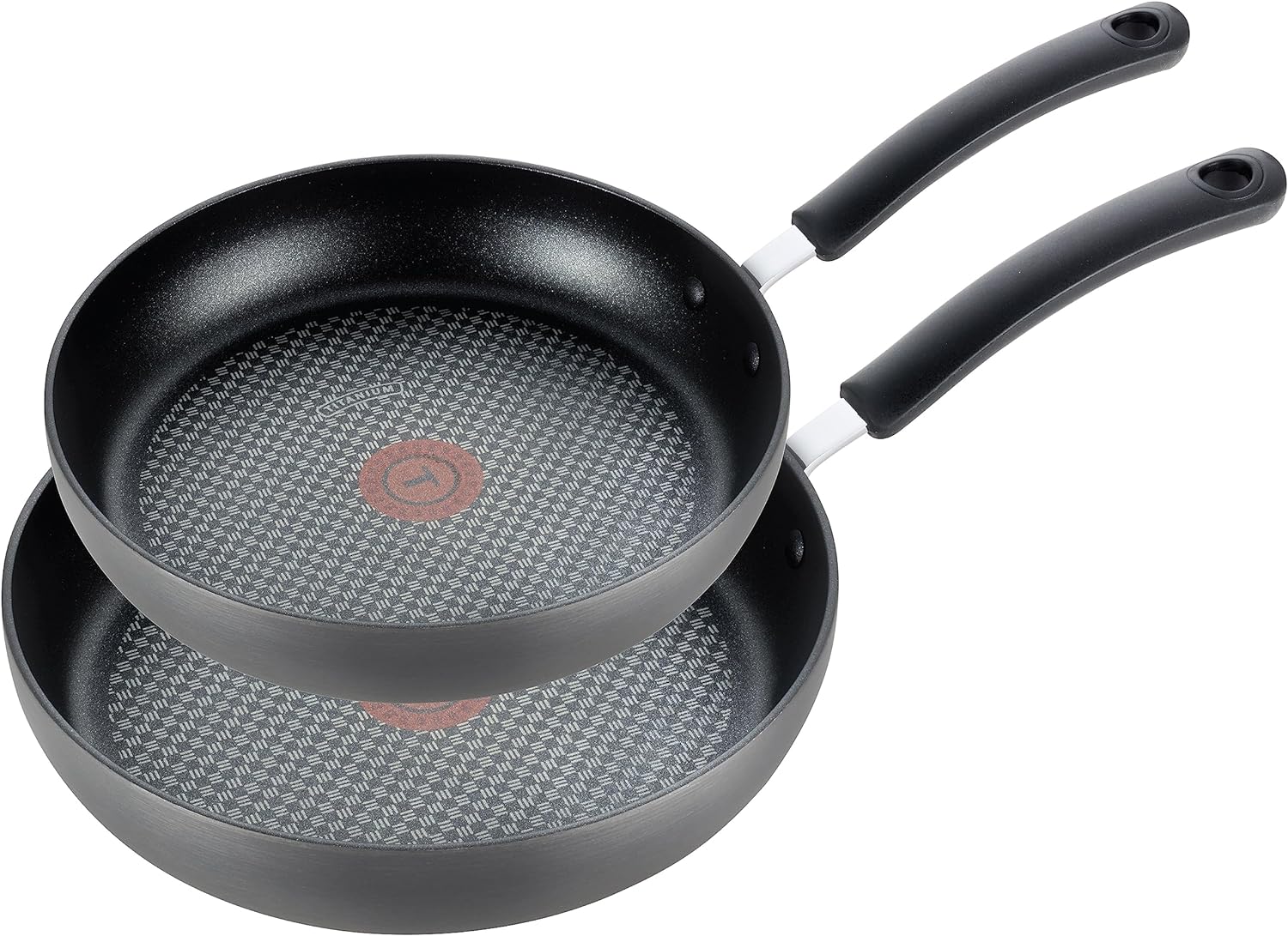 T-fal Ultimate Hard Anodized Nonstick Fry Pan Set 2 Piece, 8, 10 Inch Oven Safe 400F Cookware, Pots and Pans, Dishwasher Safe Black