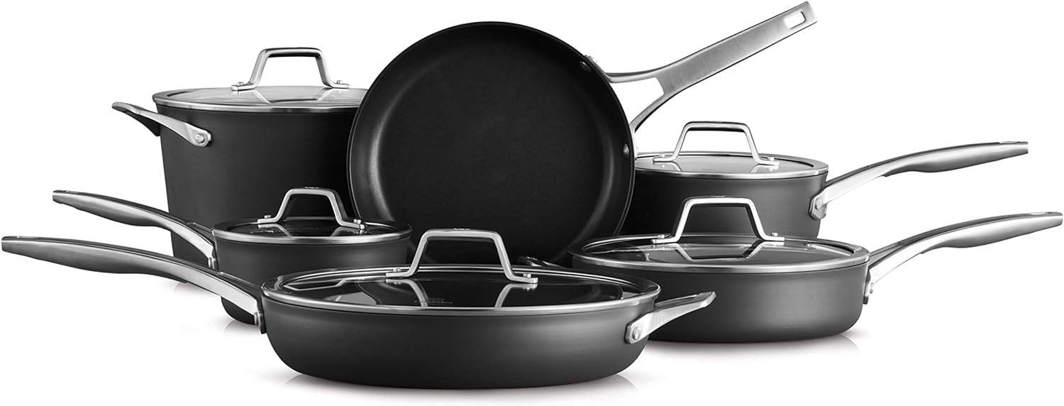 Calphalon Premier Hard-Anodized Nonstick Cookware, 11-Piece Pots and Pans Set